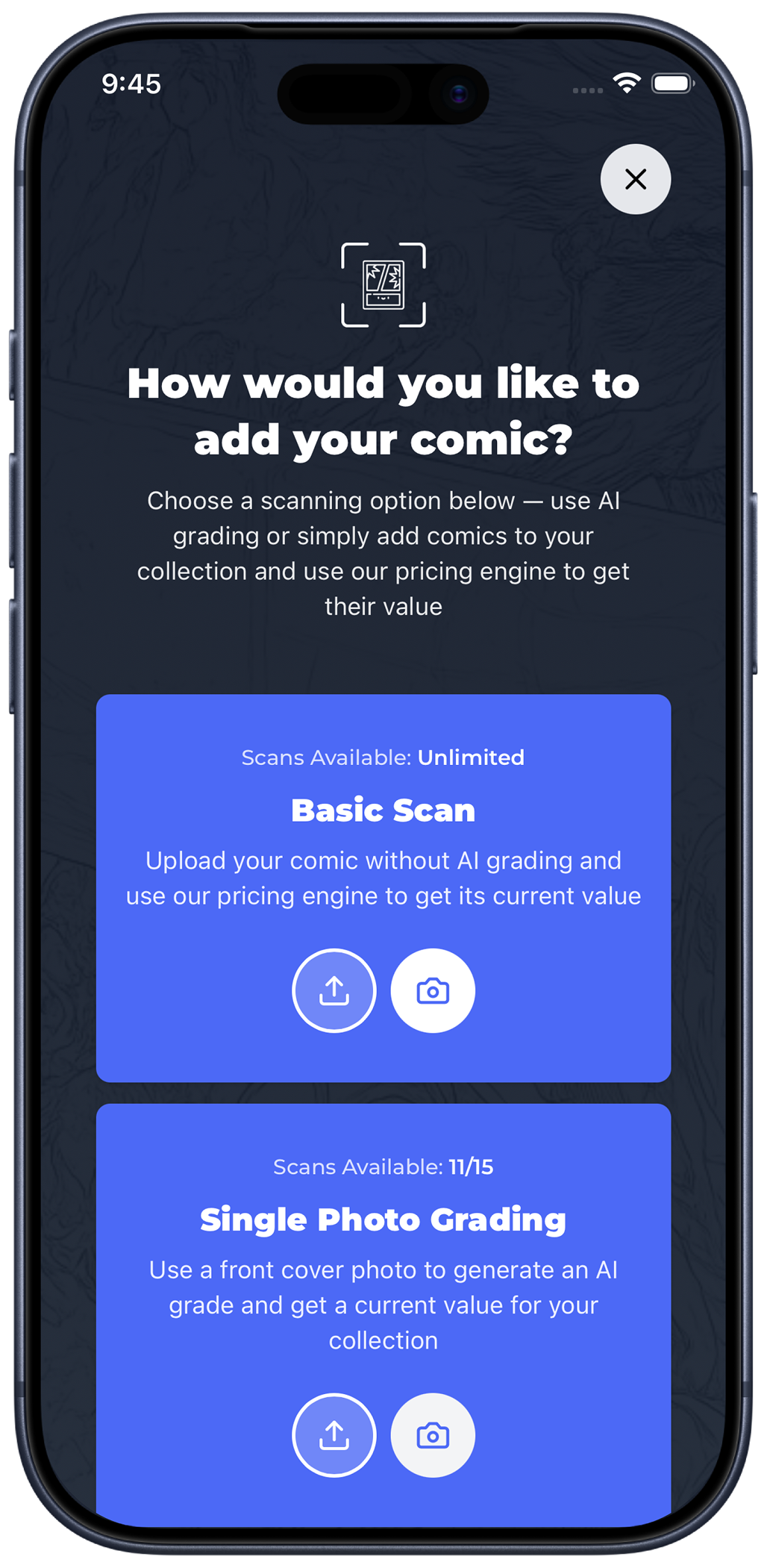 TrueComix comic collection tracker app interface on iPhone